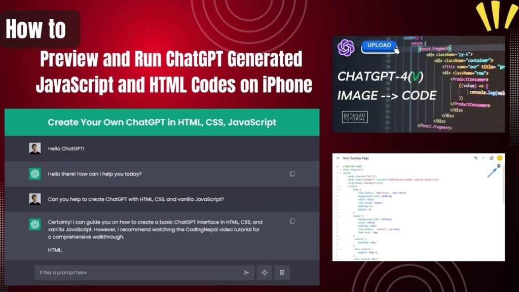 How to Preview and Run ChatGPT Generated JavaScript and HTML Codes on iPhone