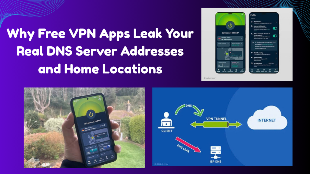Why Free VPN Apps Leak Your Real DNS Server Addresses and Home Locations